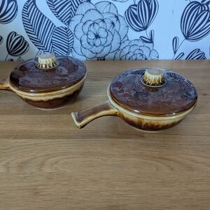 Vintage Brown Ceramic Casserole‎ Dishes